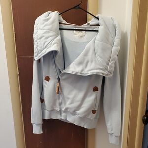 Wanakome Sky Blue Hoodie with Chocolate Accents